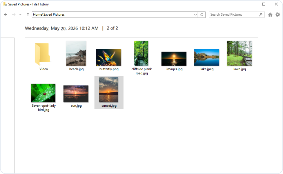 Restaurar archivos personales con el Historial de archivos de Windows