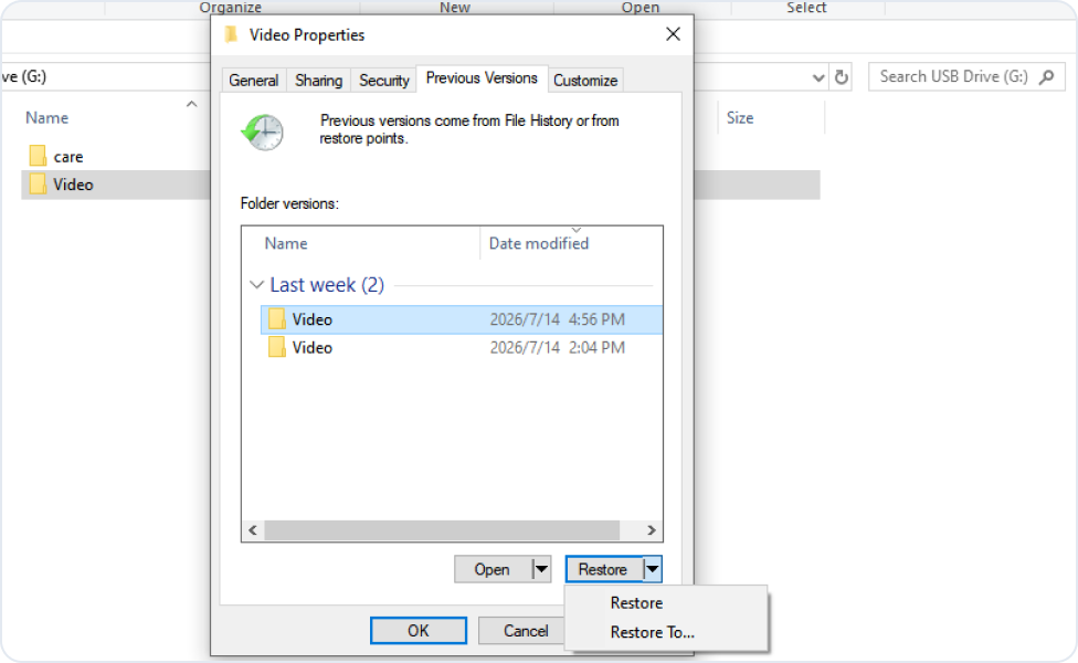 Pasos para restaurar versiones anteriores de Windows