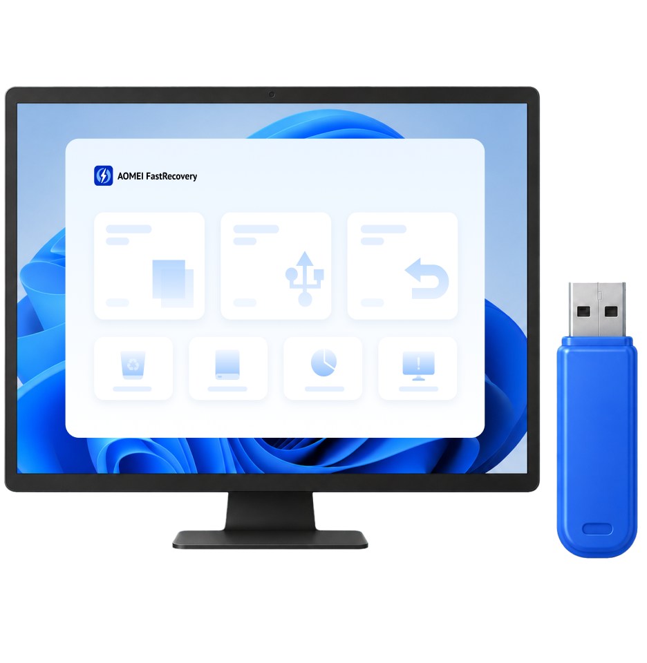 Interfaz de recuperación de unidad USB de AOMEI FastRecovery