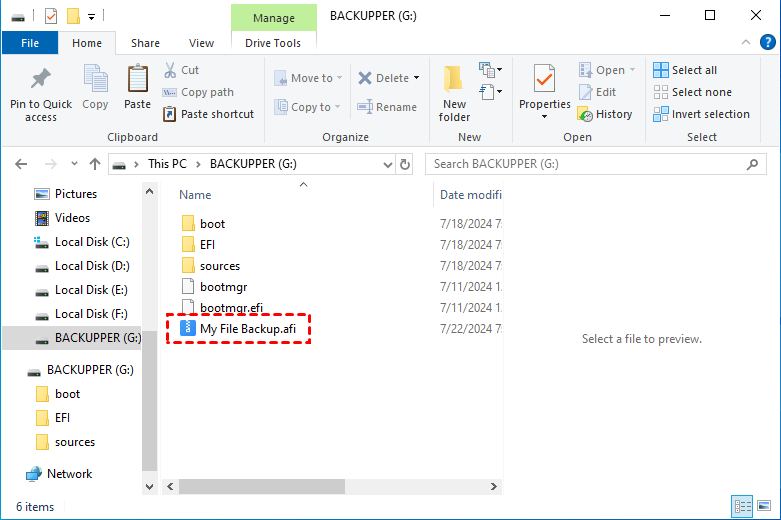 Image on USB